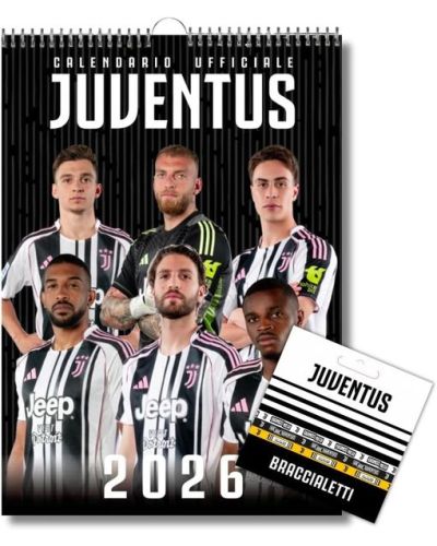 Calendario Juventus 2026 - Verticale + Set braccialetti