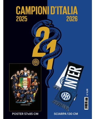 Poster Inter Campione d'Italia + Sciarpa del tifoso