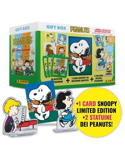Peanuts Gift Box D (10 bustine figurine + 1 Card Snoopy Dracula + Statuine Lucy e Pianista)