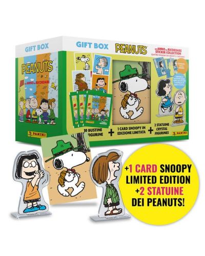 Peanuts Gift Box E (10 bustine figurine + 1 Card Snoopy Guardia forestale + Statuine Piperita Patty e Marcy)