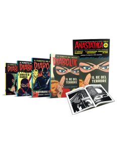 Gli albi della collana Diabolik Anastatika, in edicola con Gazzetta dello Sport e Corriere della Sera.